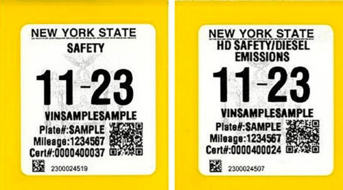 New York State Diesel Inspection Sticker