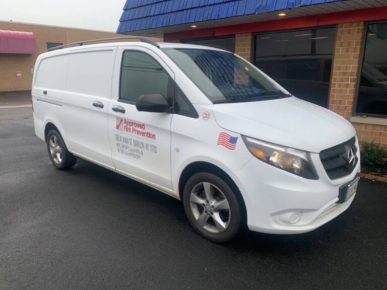 white mercedes van